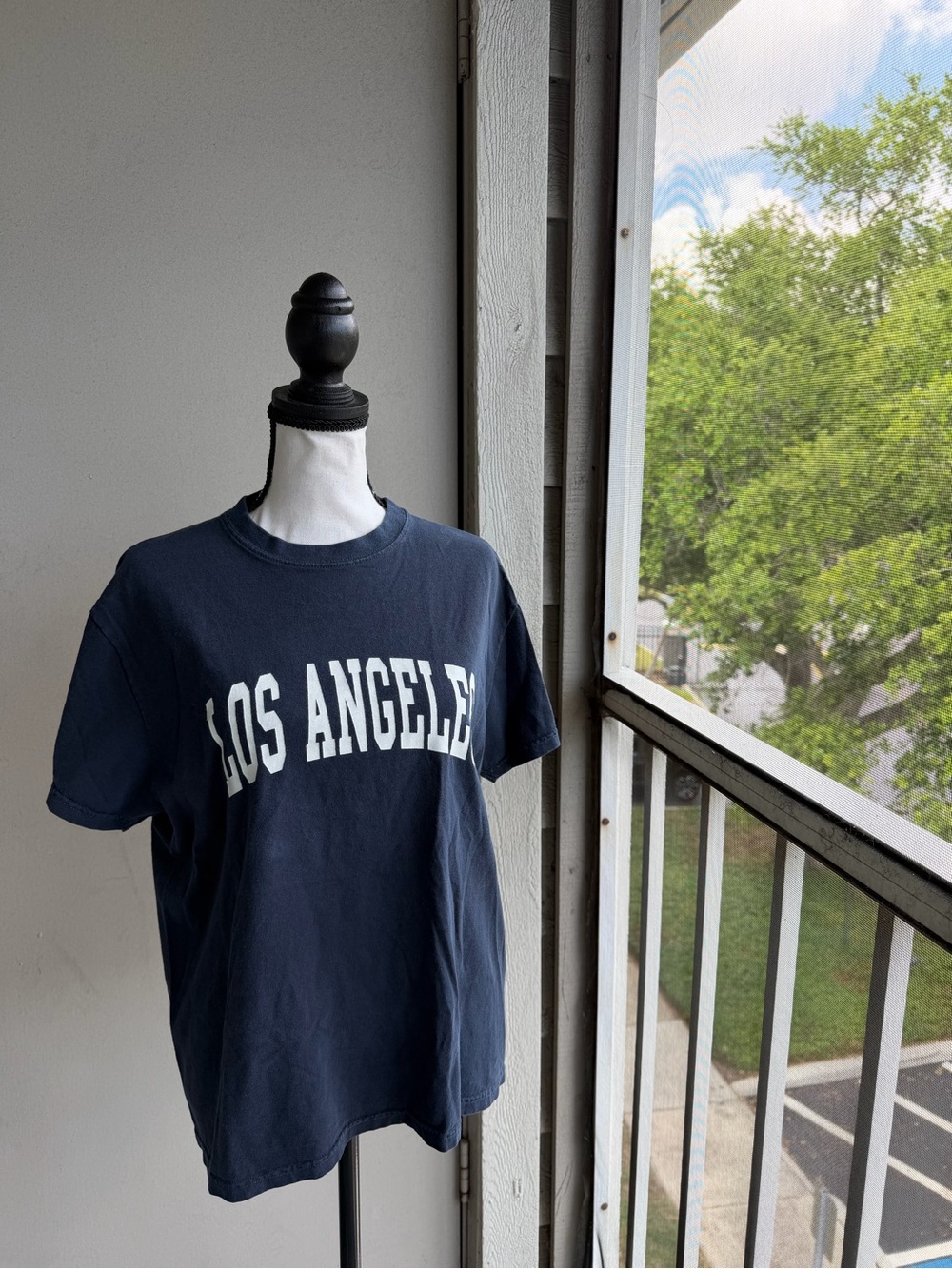 Brandy Melville John Galt Los Angeles Navy Graphic Tee
